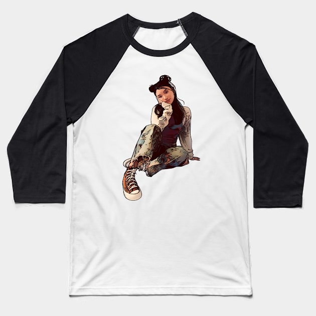 Kiawentiio Tarbell Baseball T-Shirt by Morishasha